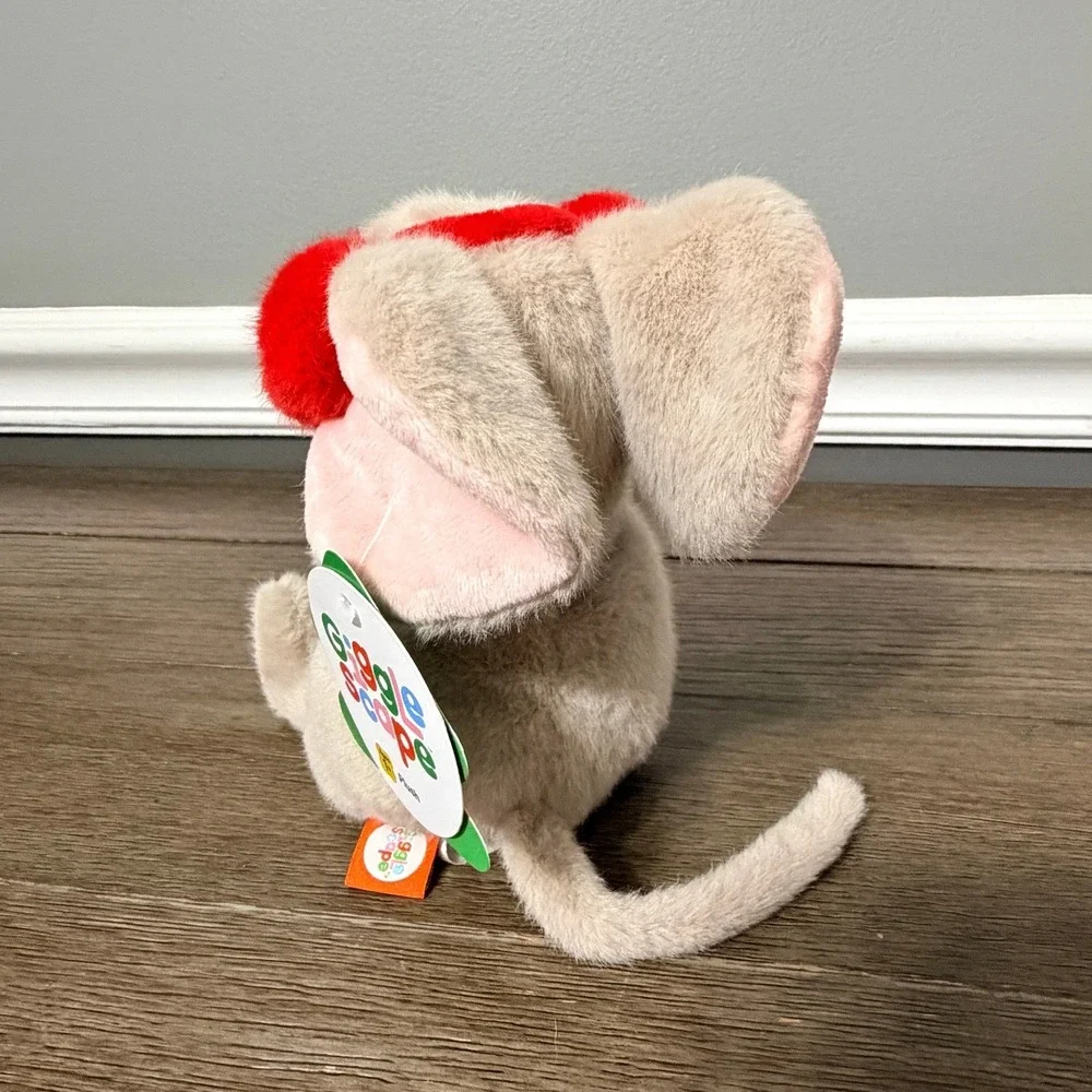 Giggle Scape Mouse Plush with Red Earmuffs Tan Stuffed Animal Toy NWT
